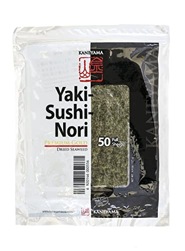 Kaneyama Premium Gold Grade Sushi Nori - 50 Sheets Pack