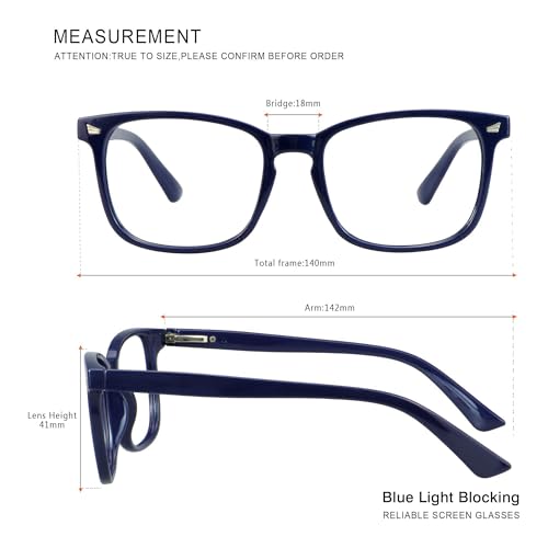 Image of Vintage Square Progressive Multifocal Presbyopic Glasses, Anti-Blue Light Glasses for Men Women Readers (+0.00 /+1.50 Magnification)