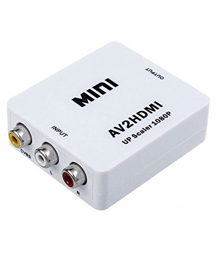 Image of BigPlayer Mini AV to HDMI Video Converter Box 720P 1080P Output Interface Adapter with USB Power for TV Monitor Projector White