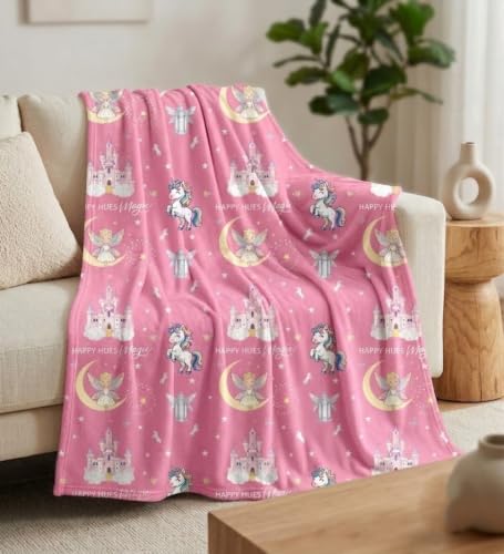 Image of Happy Hues Glow in The Dark Blanket Kids-Teens Boys & Girls Travel Lightweight Throw Blankets Soft & Fluffy (Magic)