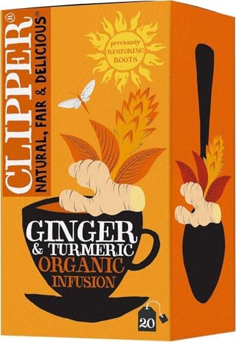 Clipper Organic Restoring Roots Ginger & Turmeric Tea Bags | 20 T...