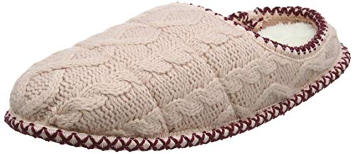 Dearfoams Qilted Cable Knit Clog, Zapatillas de Estar por casa Mujer, Rosa Dusty 10663, 38 39 EU