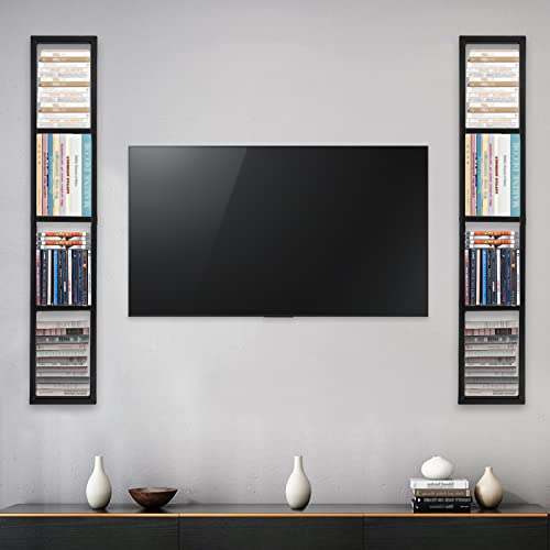 CNCEST 2 Floating Rack Wall Mounted CD DCD Rack, Media Storage Organizer Large Rack, 34 Inch Cube Video Game Organizer