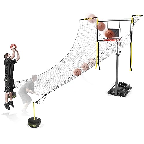 Basketball Hoop Returner Basketball Return Attachment Basketball Return Basketball Shot Return NET 4.8mX4.8m, Polyester Net Shooting Practice Aid, Basketball Shot Returner with And - Support