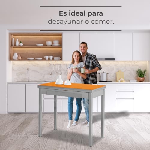 Table de cuisine ASTIMESA en métal orange pour repas conviviaux