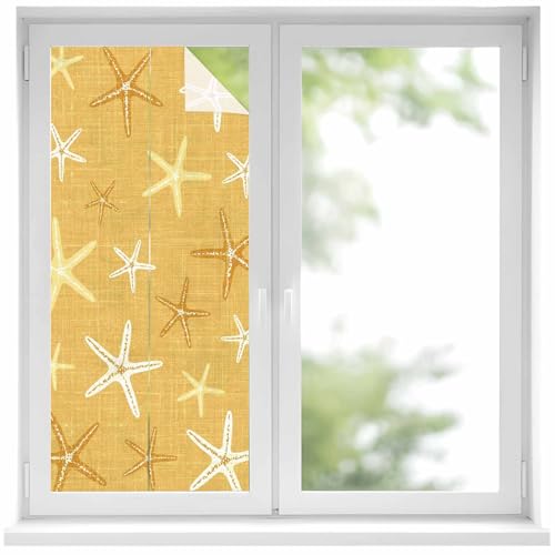 Window Privacy Film Vintage Ginger Yellow Starfish 17.7 x 39.3 miniatura 1