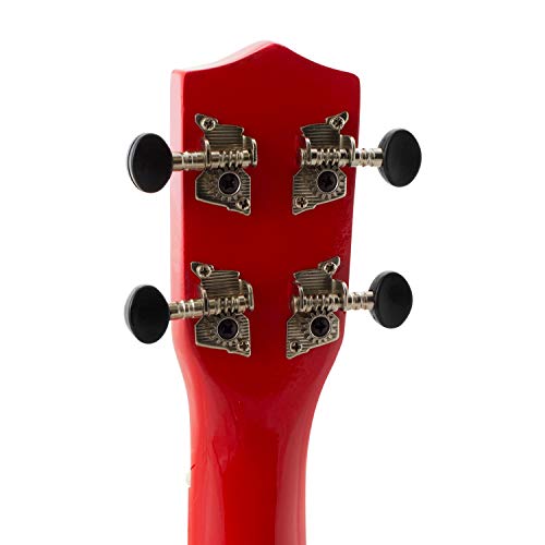 Ukulélé soprano pour les débutants en rouge avec gratuit UKE Sac et tuner - Les Beatles, Paul McCartney, John Lennon, RIngo Starr, George Harrison Ukulélé soprano pour les débutants en rouge avec gratuit UKE Sac et tuner – Image 5
