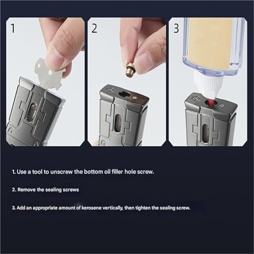 Briquet tactile anti-panne sèche avec réservoir transparent de kérosène - 7