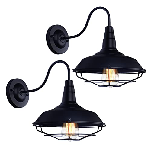 Farmhouse Wall Sconce Gooseneck Light Pole Wall Mount Lamp for Farmhouse Porch Barn Bathroom Warehouse Office