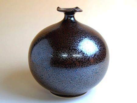 Amazon.co.jp: 花瓶 有田焼 陶器 伝統工芸品 日本製 真右エ門窯 油滴