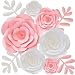 Paper Flowers Decorations for Wall, Nursery Decor, Wedding, Baby & Bridal Shower, Hanging Flower Backdrop, Floral Party Decoration, Centerpieces, Large 3D, Pink & White