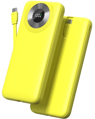 Power Bank Bateria Externa 10000mAh, 3A Carga Rapida Bateria Portatil USB-C in&out con 4 Salidas, Cargador Portatil con Cable Integrado para iPhone 11/15/12/13/14/16, xiaomi, Samsung, Tabletas y más