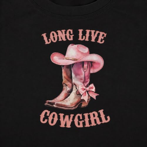 Image of Girls Western Shirt Cowgirls Embroidered Country Concert T Shirt Graphic Horseback Rider Tassel Fringe Tee Tops