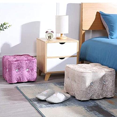 Repose-pieds ottoman pouf avec coffre de rangement carré en bois petit banc rouge - 8