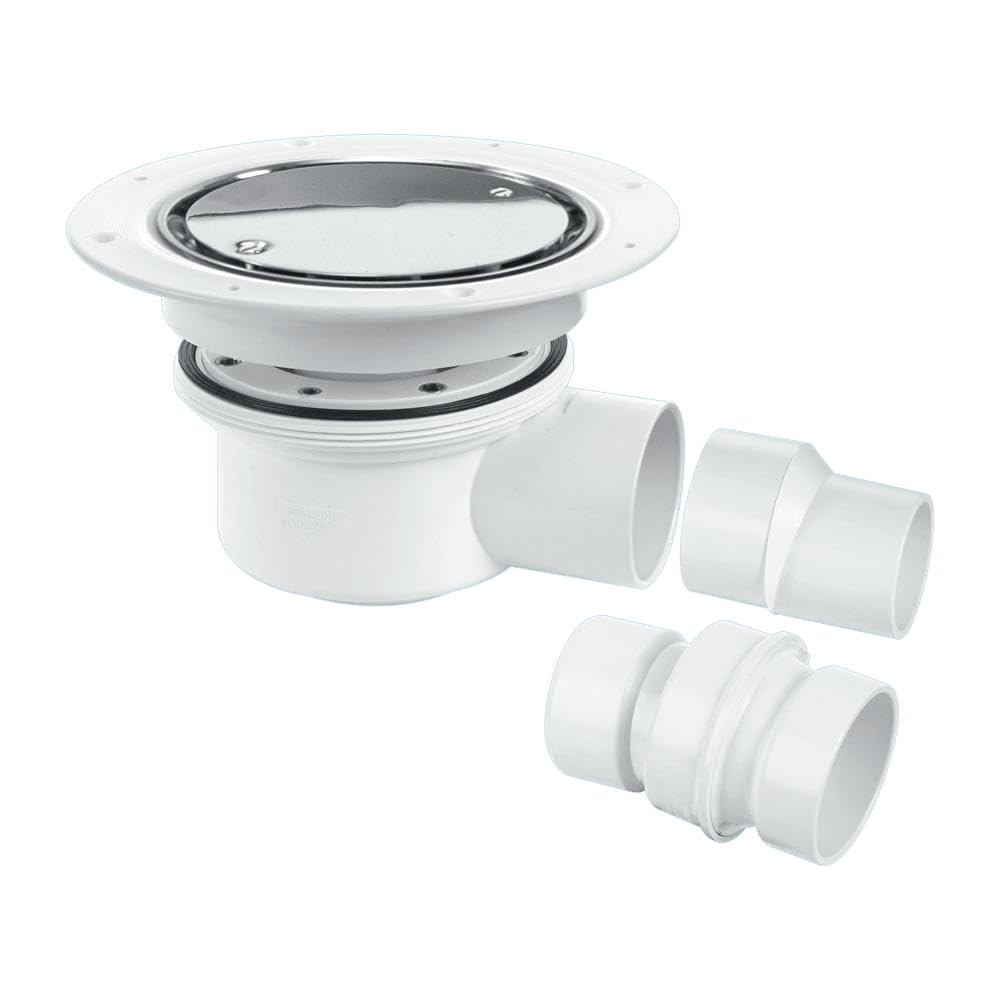 Mcalpine Tsg52ss Two-Piece 50Mm Water Seal Trapped Gully, Clamp Ring And Cover Plate, 2" Horizontal Outlet And 2" X 1Â½" Socket Reducer 5036484048752