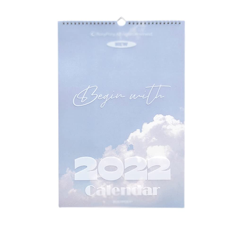 fhda 2022 All-blue Wall Calendar, Waterproof Tearable Calendar, 11.1"x16.5" Monthly Calendar Family Planner And Notes gift (Color : Blue, Size : 11.1"x16.5")