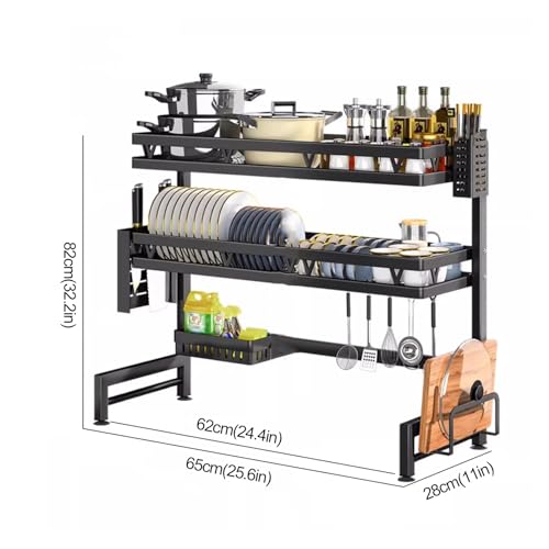 OverSink - Scolapiatti grande da appoggio Orga salvaspazio da cucina, scolapiatti per lavelli (dimensioni: 64 x 28 x 81 cm)