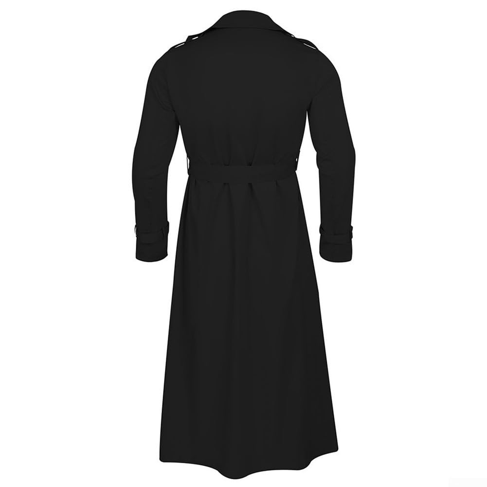 Trench-coat long d'hiver tendance pour homme - Veste parka ample pour les fêtes et les affaires (M Noir)
