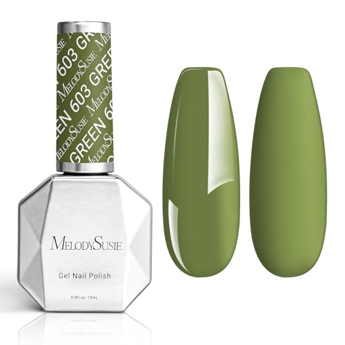 MelodySusie Green Gel Nail Polish,15ml Olive Green Nail Polish Sp...