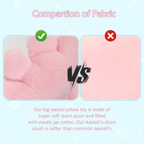 Image of MaoGoLan Giant Axolotl Plush Toy Stuffed Animal, 40 inch Glow in The Dark Axolotl Plush Pillow for Girl Boy Kid, Soft Jumbo Pink Salamander Body Pillow for Birthday Gift Baby Shower Party Favor Decor
