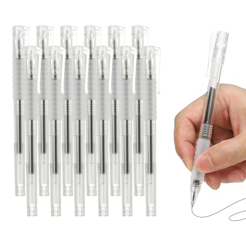 Bolígrafos Gel PATIKIL 0.5mm, Pack x12, tinta negra