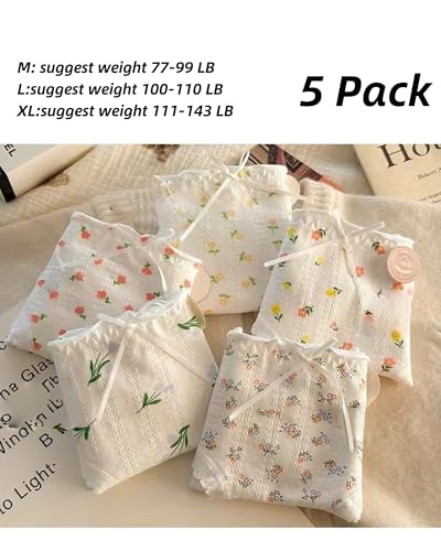 Cute Floral Ruffled Cotton Panties for School Girls Teen Japanese Anime Underwear Mid Rise Comfy Fit Briefs2
