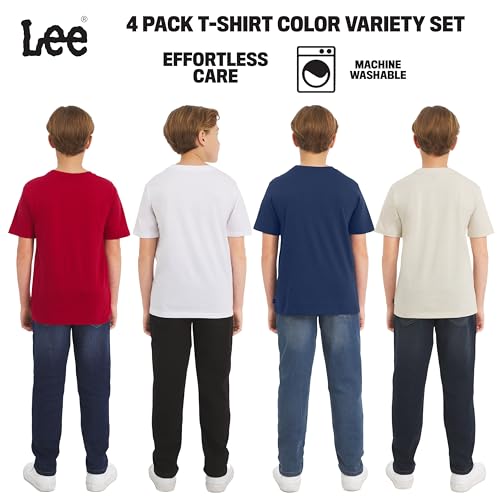 Lee Boys' 4 Pack Variety Super Soft Stretchable Tee Short Sleeve T-Shirt, Red Collection Set, X-Small - image 4