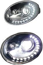 HuoSheng auto parts 2PCS Headlight Assembly For VW Beetle 2013-2015 Bi-Xenon Lens Projector Double Beam Xenon HID KIT With LED Daytime Running Lights