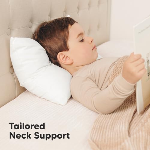 Image of KeaBabies 2-Pack Toddler Pillows 2 Year Old to 5-14x20 Soft Organic Cotton Kids Pillow for Sleeping, Travel, School, Daycare, Nap, Toddler Bed, Machine Washable, Without Pillowcase (Soft White)