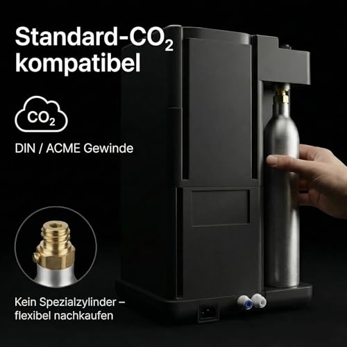 SPRUDELUX JUMAN SUPREME Wasserspender mit Sprudel & Heißwasser – Umkehrosmose Direct-Flow mit UVC – Wasserfilter mit CO2 – Auftischgerät für Küche & kleine Büros - Tafelwasseranlage | (Wassersprudler)