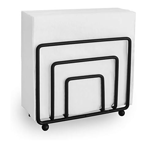 Napkin Holder Freestanding Metal Tabletop Tissue Dispenser for Tables, Dining, Kitchen, Restaurant, Picnic (Black) Cover