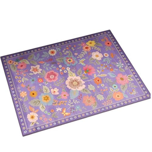 Tapis de salon doux grand tapis de sol confortable violet 60x90