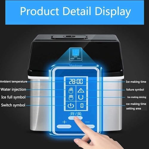 Fabricadora de cubos de hielo, máquina para hacer hielo para uso doméstico o de oficina, con pantalla LCD, modelo compacto nuevo — produce 25 kg de hielo en 24 s miniatura 3