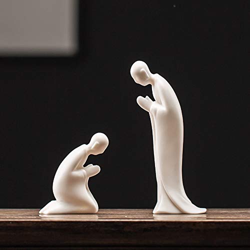 Estatua de Buda Zen de Porcelana Blanca para Decoración miniatura 4