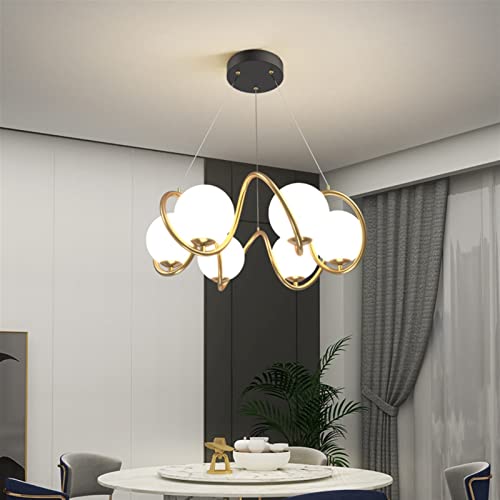 Lustre en suspension de plafond avec boule de verre pour un salon élégant