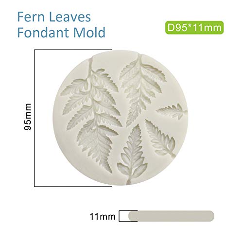 2Pcs Fondant Mold Succulent Silicone Fondant Mold Fern Fondant Mold Succulent Leaves Silicone Candy Molds Cake Decoration Molds Gumpaste 3D Silicone Molds For Polymer Clay, Cupcakes, Resin Sugarcraft #TOP2