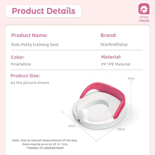 Image of StarAndDaisy Potty Seat for Kids 1-3 Years | Toilet Seat for Kids with Height Adjustable & Removable Soft Cushion, Fits All Western Toilets seat (Pink - White)