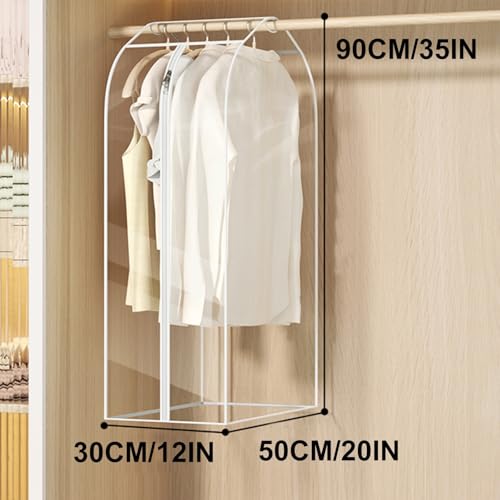 Transparent Garment Bags for Hanging Clothes, Garment Rack Cover with Zipper, EVA Waterproof, Suitable for Suits, Shirts(30x50x90cm/12x20x35in)2