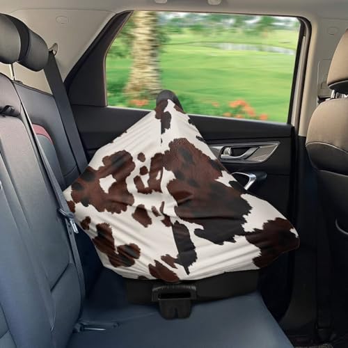 Image of Wanyint Cows Print Car Seat Covers for Babies,Muslin Car Seat Covers Canopy Covers,Breathable Breastfeeding Scarf Nursing Cover Carseat Canopy for Boys Girls