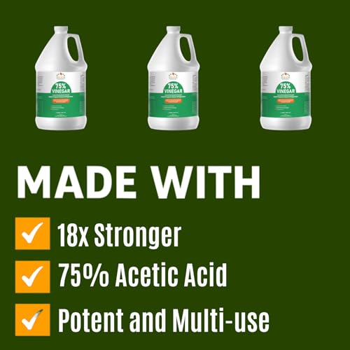 75% Vinegar Concentrated | White Vinegar for Cleaning and Garden | Horticultural, Home, and Outdoor Pure| | 2 Gallon (256 fl oz) | Max Performance 18X Power | with Instructions - Thumbnail 5