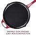 Rachael Ray Enameled Cast Iron Skillet/Fry Pan with Pour Spouts, 12 Inch, Red Shimmer