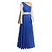Women Adult Metallic Gold Color Block Long Sleeve Praise Dance Worship Robe Dress Loose Fit Full Length Liturgical Tunic Circle Skirt Lyrical Dancewear Swing Gowns Ballet Costume Royal Blue 2XL