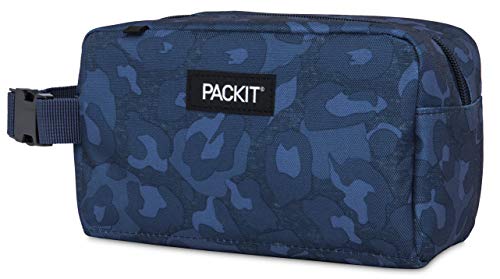 PackIt Freezable Reusable Snack Box Navy Blue Leopard PKO-SX-HLN