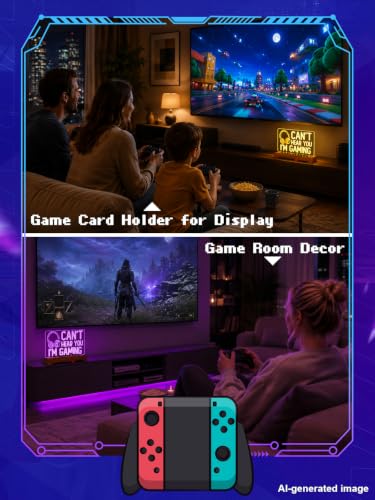 Image of CoolGift Mart Game Card Cartridge Holder for Nintendo Games, Games Card Storage Stand with 10 Cards Compatible with Switch 2 / OLED / Lite / SD, Game Gifts for Gamer, Can't Hear You I'm Gaming Room Decor