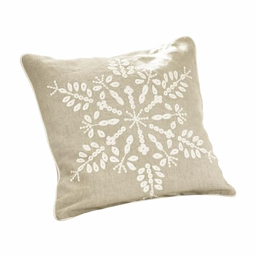 Loberon Kissenhülle Snowflake, mit Filigranem Schneeflocken-Motiv,...