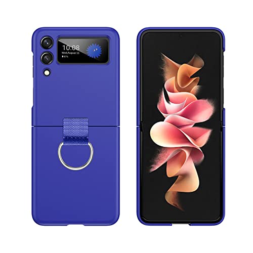 Coque Samsung Galaxy Z Flip 4 anti chute avec anneau bracelet bleu clair pour éviter les bris