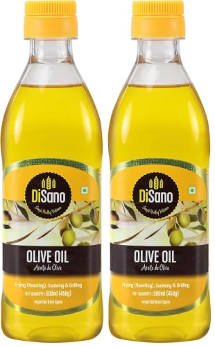 Image of DiSano Pure Olive Oil 500ml, Classic Olive Oil ideal for Sauteing, Grilling and Cooking (Pack of 2)