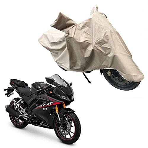 OshottoDust and Water Proof Double Mirror Pocket X1 Bike Body Cover Compatible with Yamaha R15 V3.0 (Brown)
