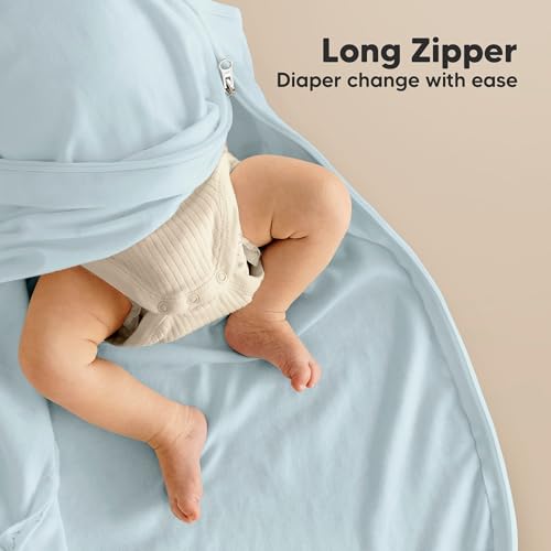 Image of 2-Pack Organic Baby Sleep Sacks, 100% Cotton 0.5TOG (Glacier, 0-6M) | Soft Breathable, Baby Wearable Blanket, Toddler Sleeping Sack 0-6 Months, Easy to Wear Transitional Swaddles for Newborns