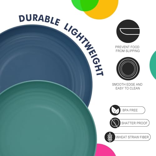 Image of Wheat Straw Dinner Set (16 Pieces) | Eco-Friendly Plates, Bowls & Glasses Set | Lightweight, Unbreakable, BPA-Free Tableware | Reusable Dining Set for Home, Kids & Travel